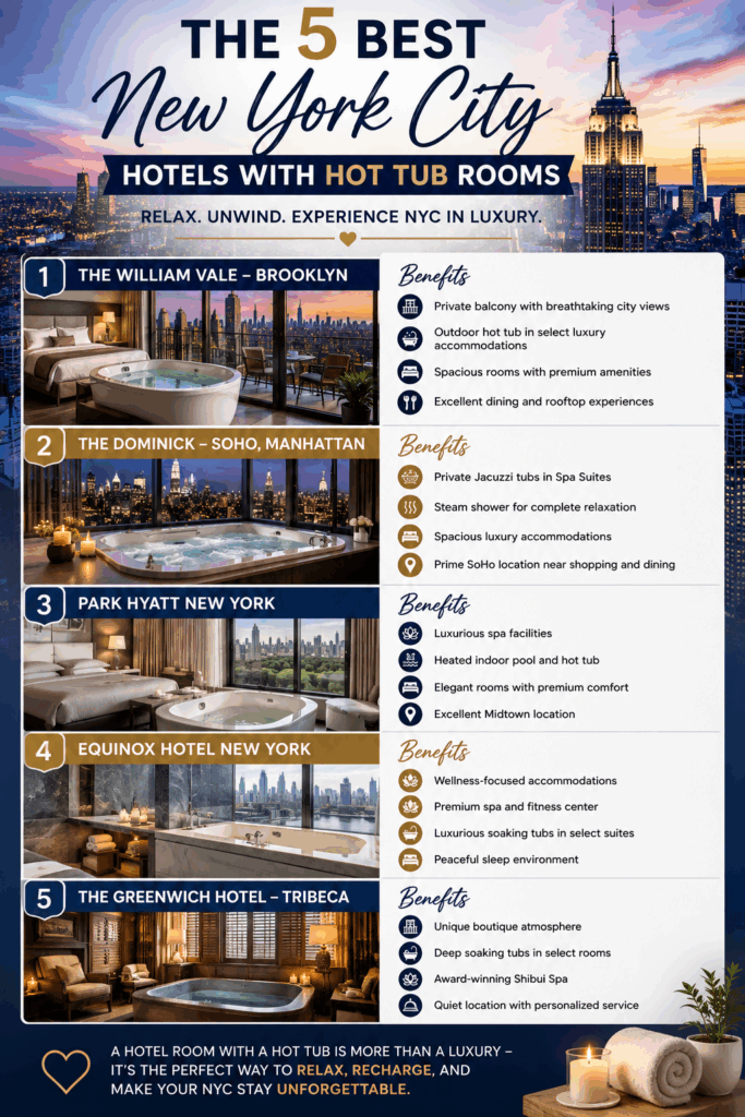 New York City Hotels with Hot Tub Rooms